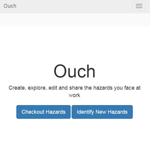 Ouch - hazard assessment tool screenshot
