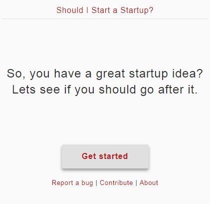 Should I start a startup? quiz - screenshot